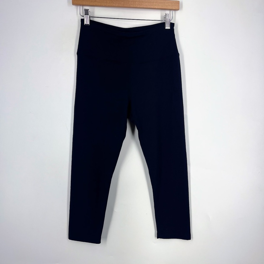 Wool& Stella Black Merino Wool Blend High Rise Cropped Leggings Womens Small